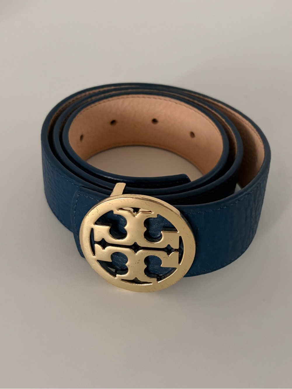 Tory Burch Reversible Leather Logo Buckle Belt